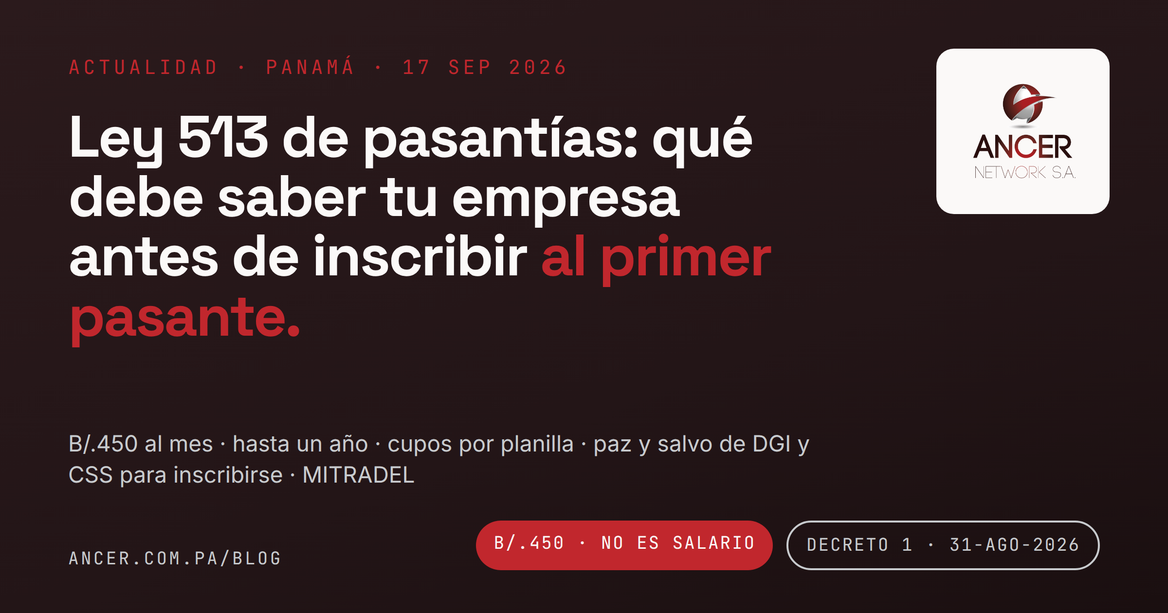 Ley 513 de pasantías: qué debe saber tu empresa antes de inscribir al primer pasante